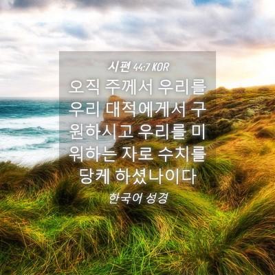 Picture 04 - 시편 44:7 KOR - 오직 주께서 우리를 우리 대적에게서 - Bible Verse Picture