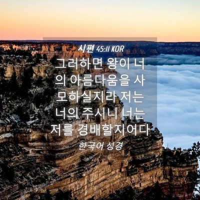 Picture 04 - 시편 45:11 KOR - 그러하면 왕이 너의 아름다움을 - Bible Verse Picture