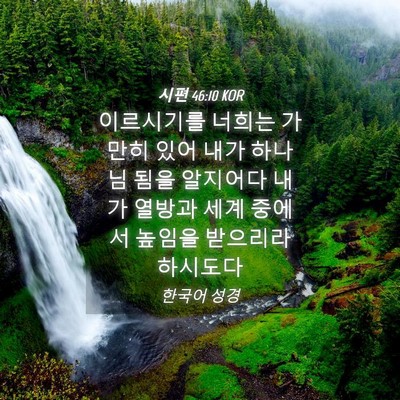 Picture 04 - 시편 46:10 KOR - 이르시기를 너희는 가만히 있어 내가 - Bible Verse Picture