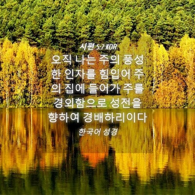 Picture 04 - 시편 5:7 KOR - 오직 나는 주의 풍성한 인자를 - Bible Verse Picture