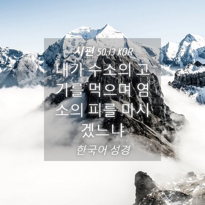 Picture 04 - 시편 50:13 KOR - 내가 수소의 고기를 먹으며 염소의 - Bible Verse Picture