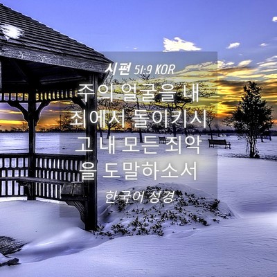 Picture 04 - 시편 51:9 KOR - 주의 얼굴을 내 죄에서 돌이키시고 - Bible Verse Picture