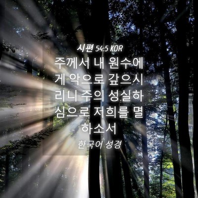 Picture 04 - 시편 54:5 KOR - 주께서 내 원수에게 악으로 - Bible Verse Picture