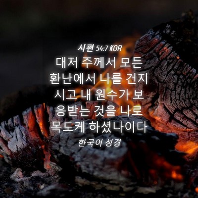 Picture 04 - 시편 54:7 KOR - 대저 주께서 모든 환난에서 나를 - Bible Verse Picture
