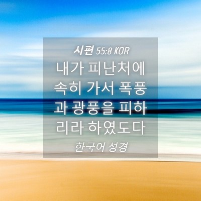 Picture 04 - 시편 55:8 KOR - 내가 피난처에 속히 가서 폭풍과 - Bible Verse Picture