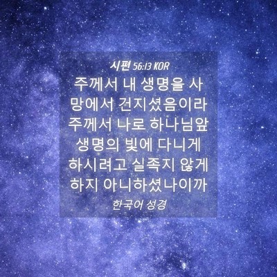 Picture 04 - 시편 56:13 KOR - 주께서 내 생명을 사망에서 - Bible Verse Picture
