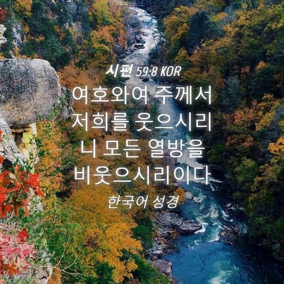Picture 04 - 시편 59:8 KOR - 여호와여 주께서 저희를 웃으시리니 - Bible Verse Picture