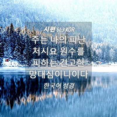 Picture 04 - 시편 61:3 KOR - 주는 나의 피난처시요 원수를 피하는 - Bible Verse Picture