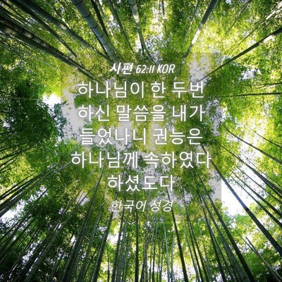 Picture 04 - 시편 62:11 KOR - 하나님이 한 두번 하신 말씀을 내가 - Bible Verse Picture