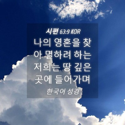 Picture 04 - 시편 63:9 KOR - 나의 영혼을 찾아 멸하려 하는 - Bible Verse Picture