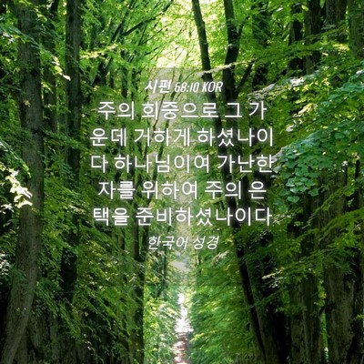 Picture 04 - 시편 68:10 KOR - 주의 회중으로 그 가운데 거하게 - Bible Verse Picture