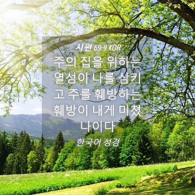 Picture 04 - 시편 69:9 KOR - 주의 집을 위하는 열성이 나를 - Bible Verse Picture