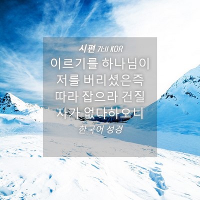 Picture 04 - 시편 71:11 KOR - 이르기를 하나님이 저를 버리셨은즉 - Bible Verse Picture