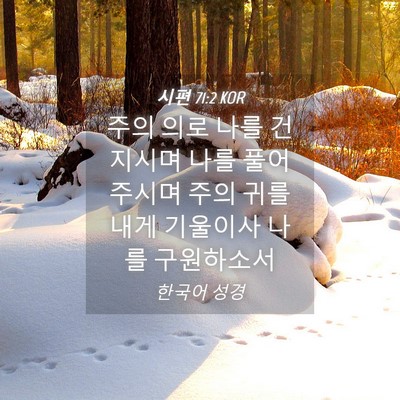 Picture 04 - 시편 71:2 KOR - 주의 의로 나를 건지시며 나를 - Bible Verse Picture