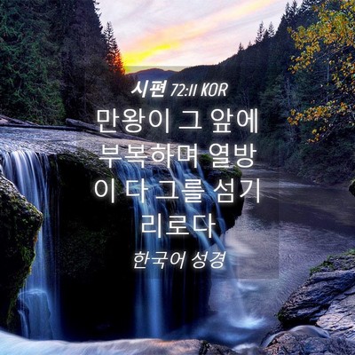 Picture 04 - 시편 72:11 KOR - 만왕이 그 앞에 부복하며 열방이 다 - Bible Verse Picture