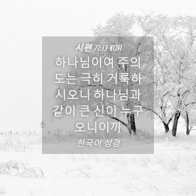 Picture 04 - 시편 77:13 KOR - 하나님이여 주의 도는 극히 - Bible Verse Picture