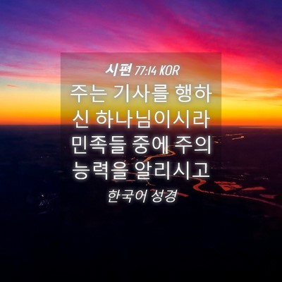 Picture 04 - 시편 77:14 KOR - 주는 기사를 행하신 하나님이시라 - Bible Verse Picture