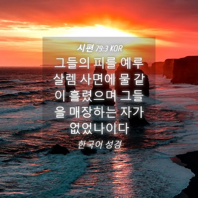 Picture 04 - 시편 79:3 KOR - 그들의 피를 예루살렘 사면에 물 - Bible Verse Picture