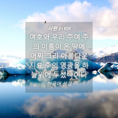 Picture 04 - 시편 8:1 KOR - 여호와 우리 주여 주의 이름이 온 - Bible Verse Picture