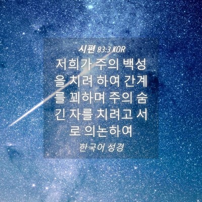 Picture 04 - 시편 83:3 KOR - 저희가 주의 백성을 치려 하여 - Bible Verse Picture