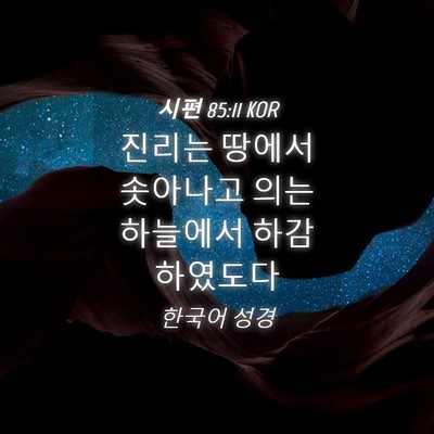 Picture 04 - 시편 85:11 KOR - 진리는 땅에서 솟아나고 의는 - Bible Verse Picture