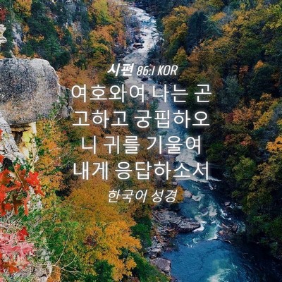 Picture 04 - 시편 86:1 KOR - 여호와여 나는 곤고하고 궁핍하오니 - Bible Verse Picture