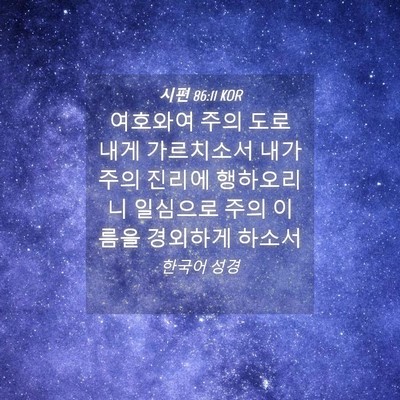 Picture 04 - 시편 86:11 KOR - 여호와여 주의 도로 내게 가르치소서 - Bible Verse Picture