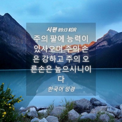 Picture 04 - 시편 89:13 KOR - 주의 팔에 능력이 있사오며 주의 - Bible Verse Picture
