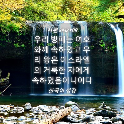 Picture 04 - 시편 89:18 KOR - 우리 방패는 여호와께 속하였고 우리 - Bible Verse Picture