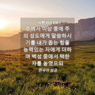 Picture 04 - 시편 89:19 KOR - 주께서 이상 중에 주의 성도에게 - Bible Verse Picture