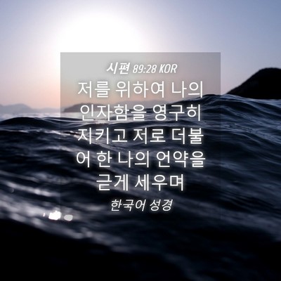 Picture 04 - 시편 89:28 KOR - 저를 위하여 나의 인자함을 영구히 - Bible Verse Picture