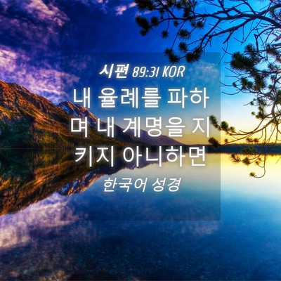 Picture 04 - 시편 89:31 KOR - 내 율례를 파하며 내 계명을 지키지 - Bible Verse Picture