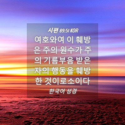 Picture 04 - 시편 89:51 KOR - 여호와여 이 훼방은 주의 원수가 - Bible Verse Picture
