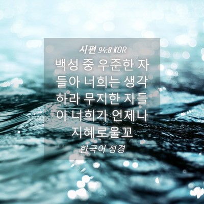 Picture 04 - 시편 94:8 KOR - 백성 중 우준한 자들아 너희는 - Bible Verse Picture