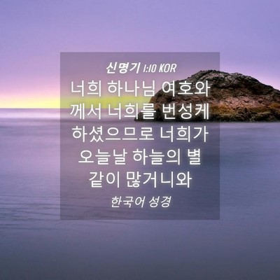 Picture 04 - 신명기 1:10 KOR - 너희 하나님 여호와께서 너희를 - Bible Verse Picture