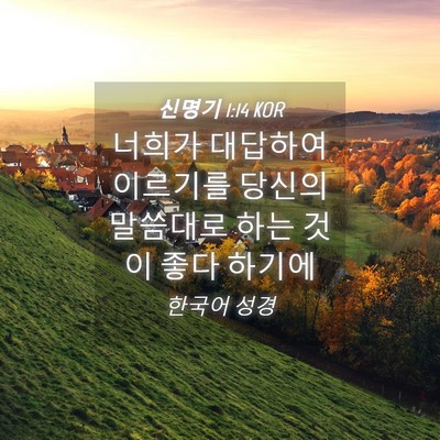 Picture 04 - 신명기 1:14 KOR - 너희가 대답하여 이르기를 당신의 - Bible Verse Picture