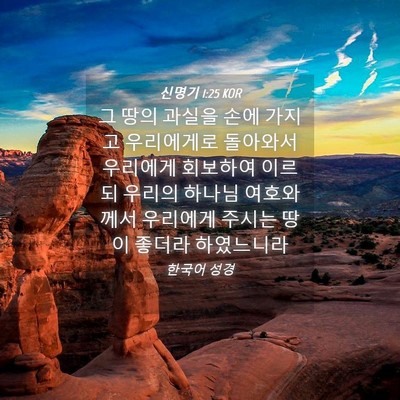 Picture 04 - 신명기 1:25 KOR - 그 땅의 과실을 손에 가지고 - Bible Verse Picture