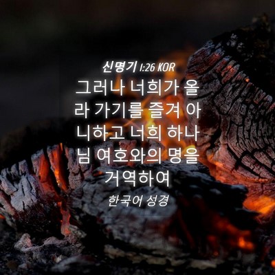 Picture 04 - 신명기 1:26 KOR - 그러나 너희가 올라 가기를 즐겨 - Bible Verse Picture