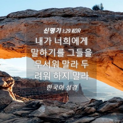 Picture 04 - 신명기 1:29 KOR - 내가 너희에게 말하기를 그들을 - Bible Verse Picture