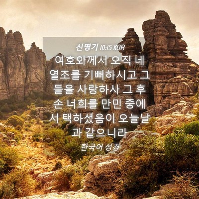 Picture 04 - 신명기 10:15 KOR - 여호와께서 오직 네 열조를 - Bible Verse Picture