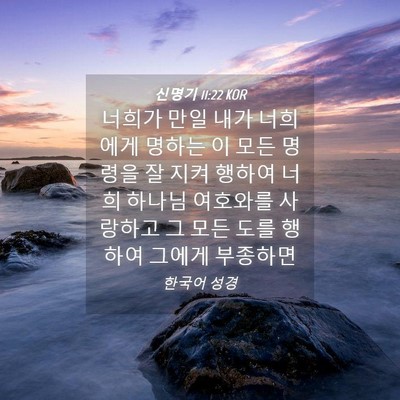 Picture 04 - 신명기 11:22 KOR - 너희가 만일 내가 너희에게 명하는 - Bible Verse Picture