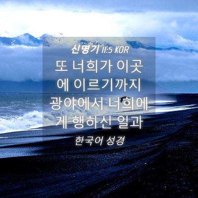 Picture 04 - 신명기 11:5 KOR - 또 너희가 이곳에 이르기까지 - Bible Verse Picture