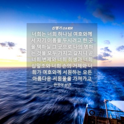 Picture 04 - 신명기 12:11 KOR - 너희는 너희 하나님 여호와께서 자기 - Bible Verse Picture
