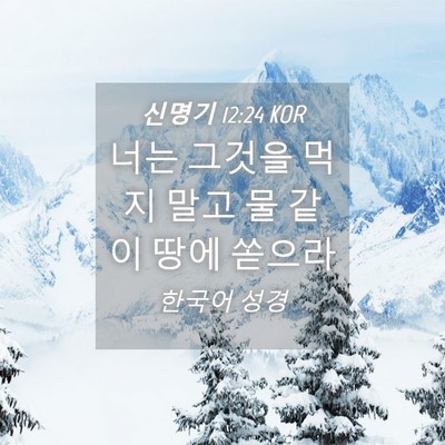 Picture 04 - 신명기 12:24 KOR - 너는 그것을 먹지 말고 물 같이 땅에 - Bible Verse Picture