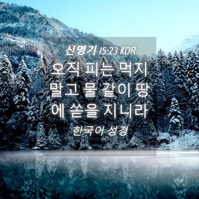 Picture 04 - 신명기 15:23 KOR - 오직 피는 먹지 말고 물 같이 땅에 - Bible Verse Picture
