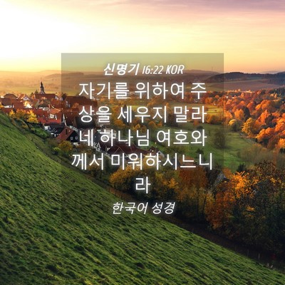 Picture 04 - 신명기 16:22 KOR - 자기를 위하여 주상을 세우지 말라 - Bible Verse Picture