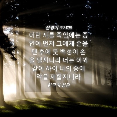 Picture 04 - 신명기 17:7 KOR - 이런 자를 죽임에는 증인이 먼저 - Bible Verse Picture