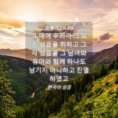 Picture 04 - 신명기 2:34 KOR - 그 때에 우리가 그 모든 성읍을 - Bible Verse Picture