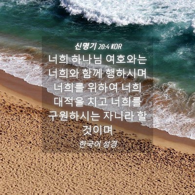 Picture 04 - 신명기 20:4 KOR - 너희 하나님 여호와는 너희와 함께 - Bible Verse Picture