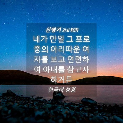 Picture 04 - 신명기 21:11 KOR - 네가 만일 그 포로 중의 아리따운 - Bible Verse Picture